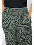  image of yours-spun-viscose-wide-leg-animal-print-trousers-green