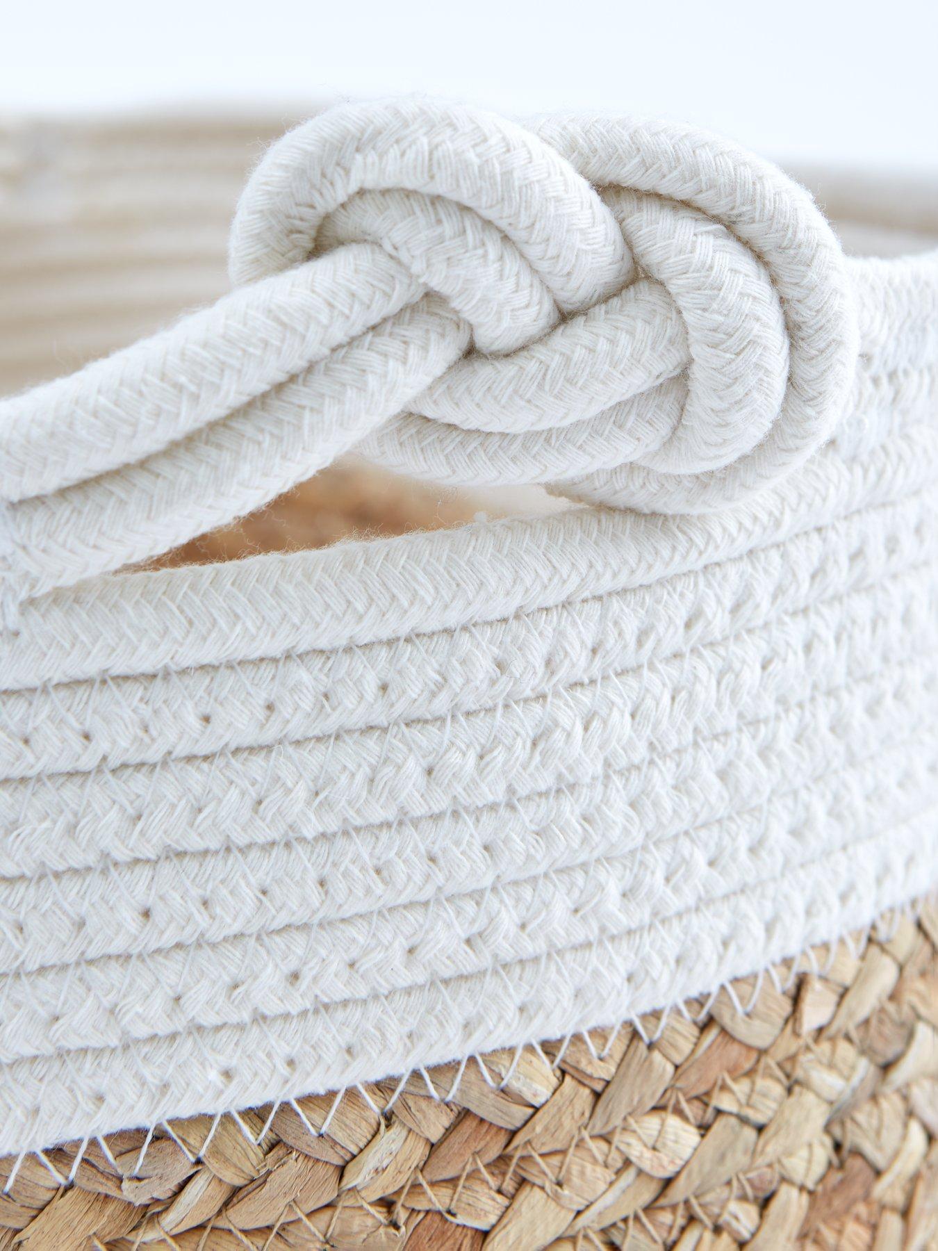 Image 4 of 5 of Very Home Set of 2 Round Cotton/Seagrass Storage Baskets