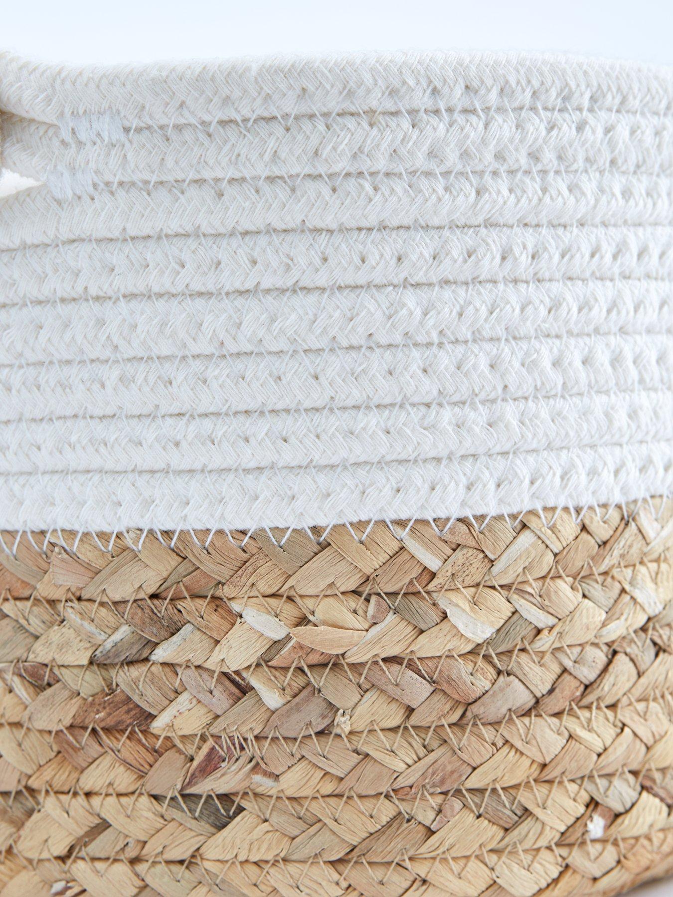 Image 5 of 5 of Very Home Set of 2 Round Cotton/Seagrass Storage Baskets