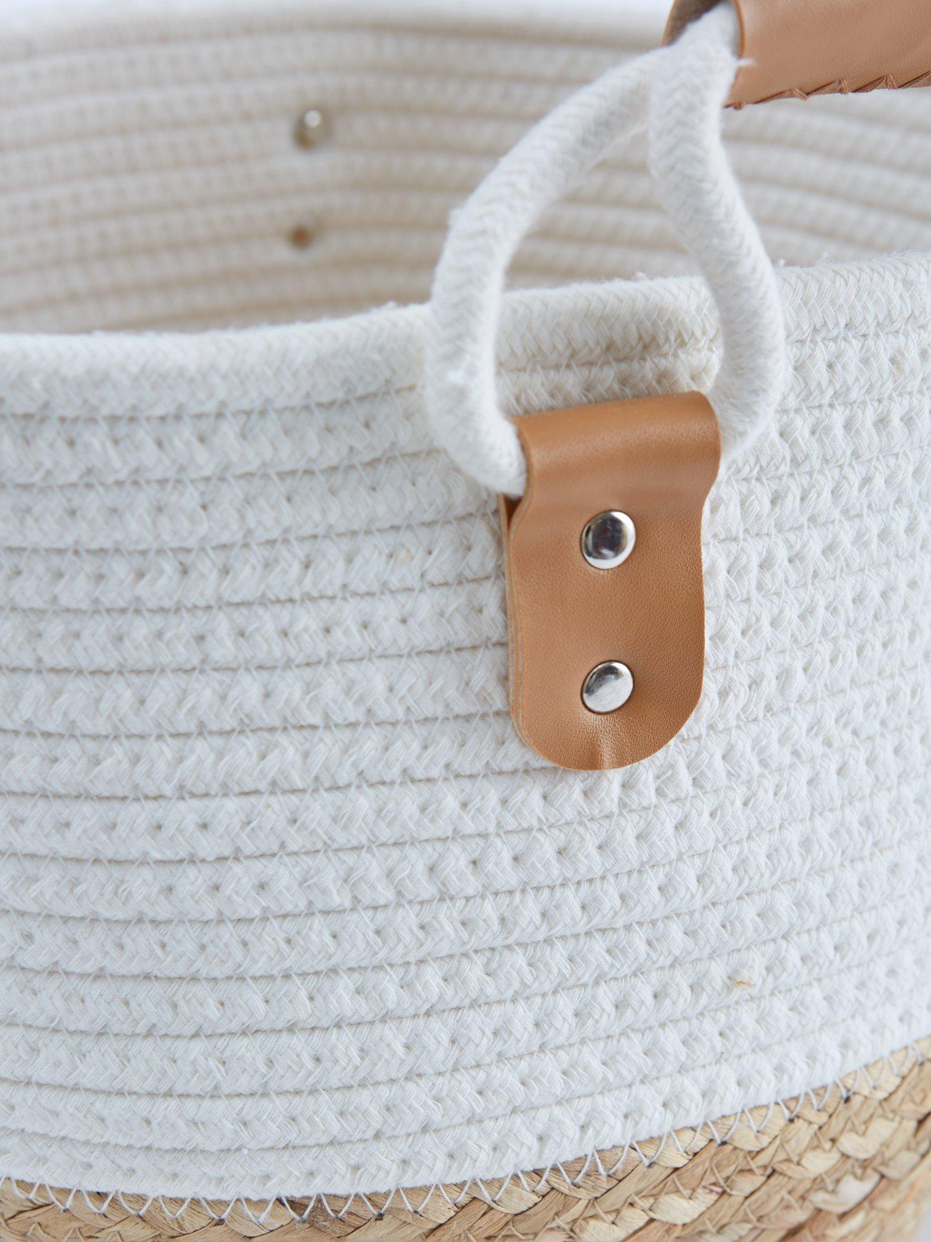 Image 4 of 5 of Very Home Set of 2 Round Cotton/Seagrass Storage Baskets