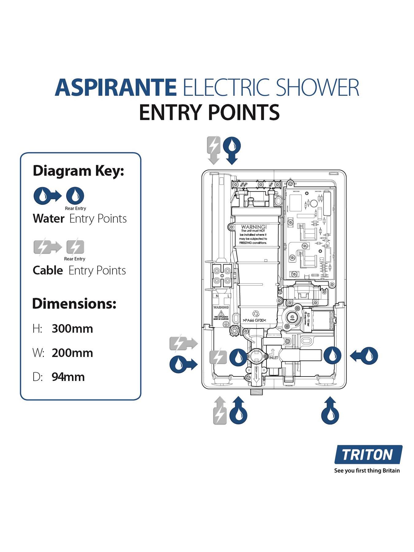  image of triton-collection-ii-85kw-electric-shower--nbspbrushed-steel