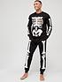  image of very-man-mens-family-halloween-skeleton-pyjamas-black