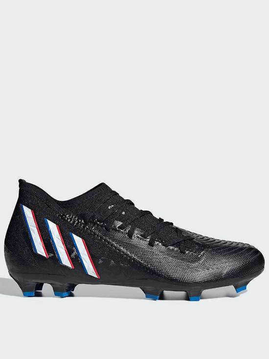 front image of adidas-mens-predator-203-firm-ground-football-boot-black