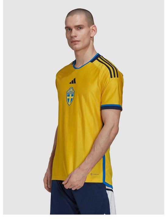 front image of adidas-sweden-mens-home-2223-replica-shirt-yellow