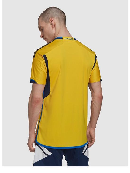 back image of adidas-sweden-mens-home-2223-replica-shirt-yellow
