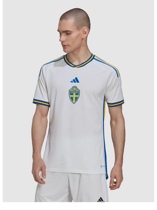 front image of adidas-sweden-mens-away-2223-replica-shirt-white