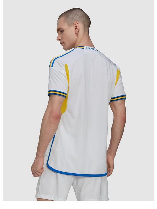 back image of adidas-sweden-mens-away-2223-replica-shirt-white
