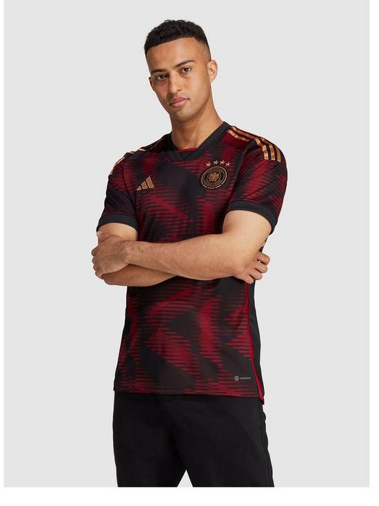 front image of adidas-mens-germany-away-2223-replica-shirt-blackmulti