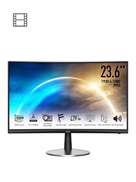 msi-pro-mp242c-24-inch-full-hd-75hz-1ms-amd-freesync-1500r-curved-console-gaming-monitor