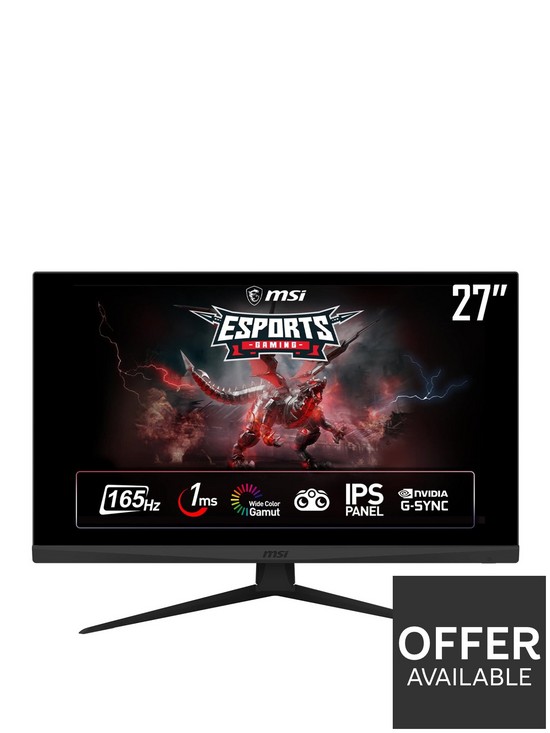 front image of msi-optix-g273-27-inch-full-hd-165hz-1ms-ips-g-sync-compatible-flat-gaming-monitor