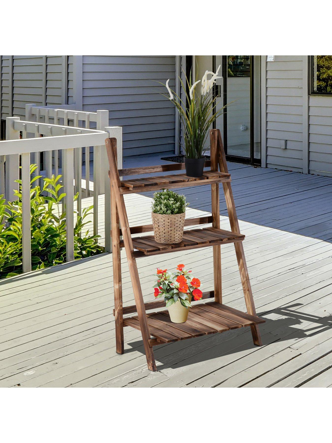 outsunny-flower-pot-3-tier-fir-wood-stand-60lx37wx93hcms