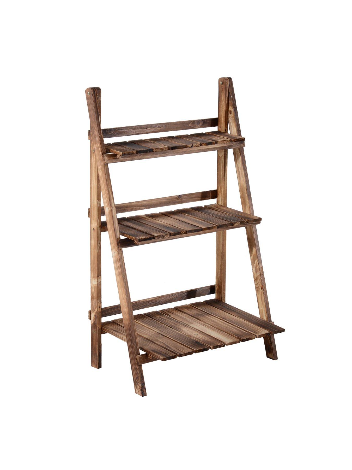  image of outsunny-flower-pot-3-tier-fir-wood-stand-60lx37wx93hcms