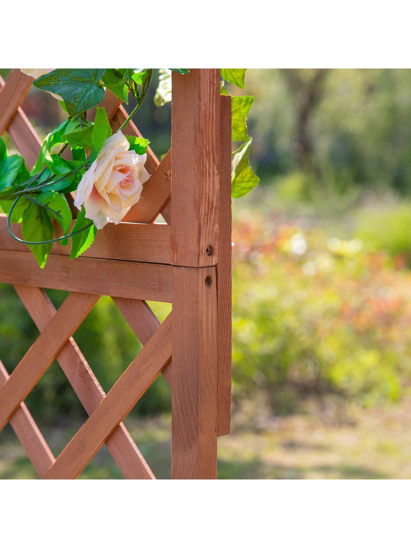 Image 5 of 5 of OutSunny Wooden Planter with Trellis Display Stand 72.5Lx31.5Wx149.5Hcms