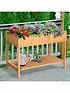  image of outsunny-fir-wood-raised-rectangular-8-compartment-plant-stand