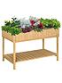  image of outsunny-fir-wood-raised-rectangular-8-compartment-plant-stand