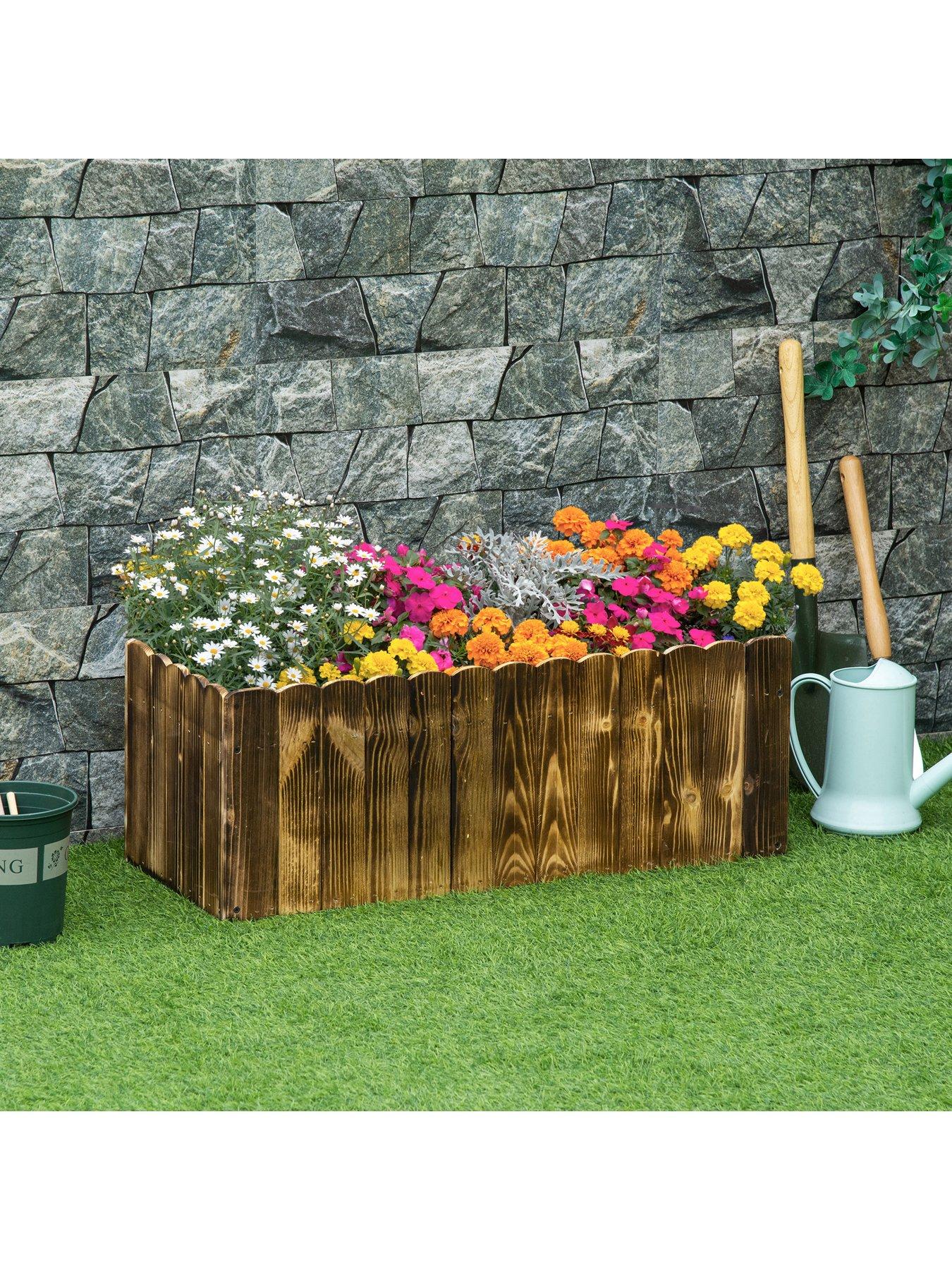 Image 1 of 5 of OutSunny Wooden Planter 80x33x30cms