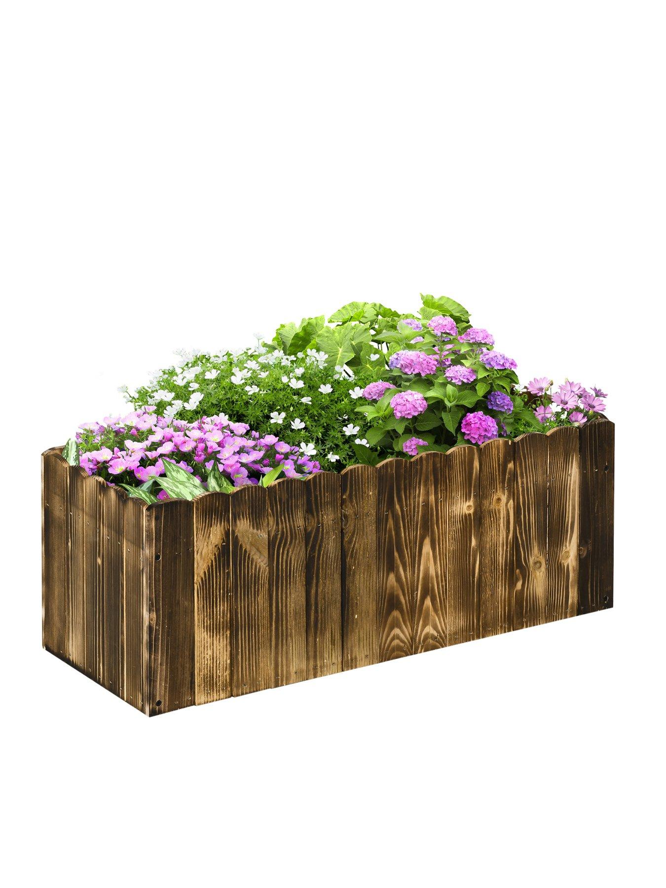 Image 2 of 5 of OutSunny Wooden Planter 80x33x30cms