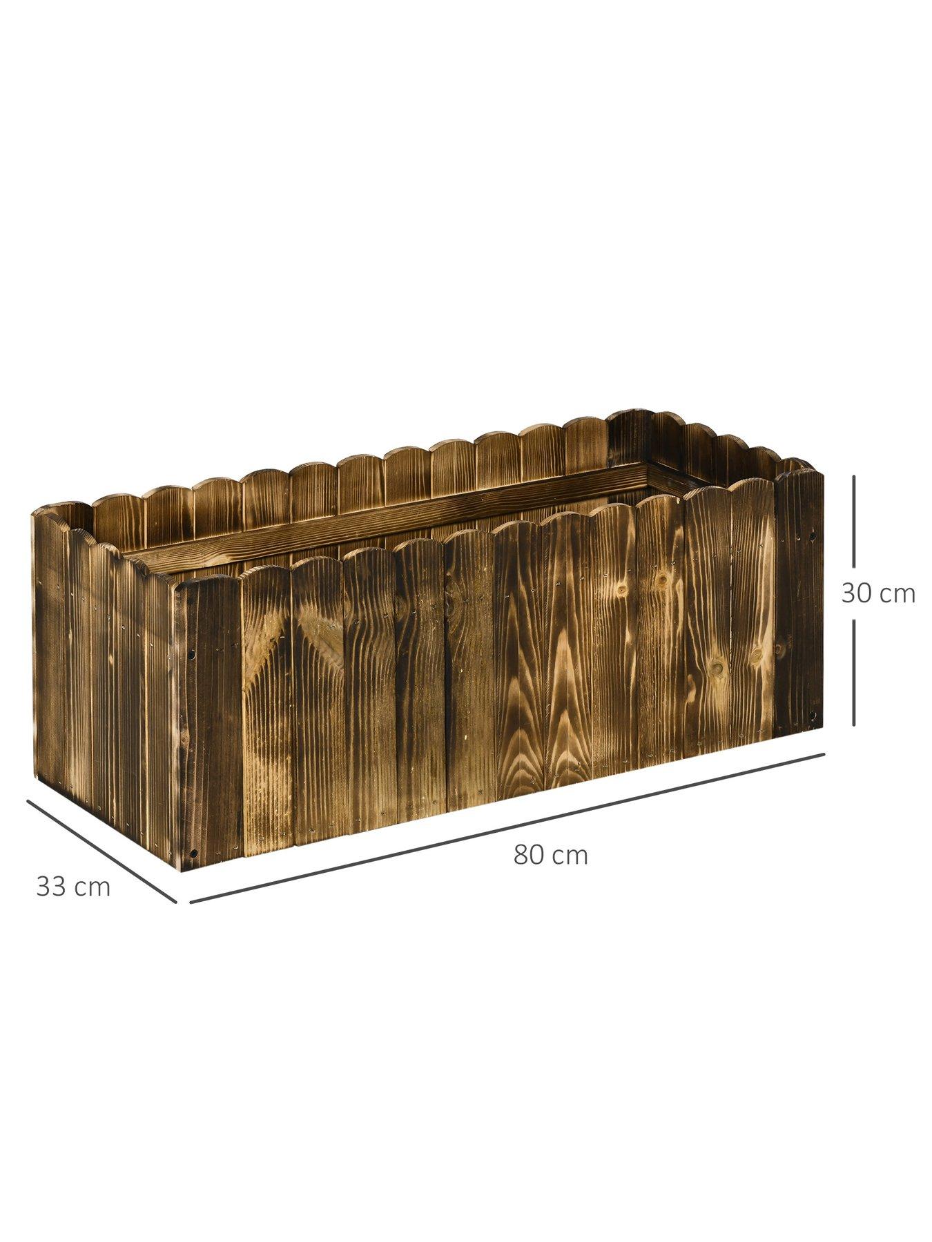 Image 3 of 5 of OutSunny Wooden Planter 80x33x30cms