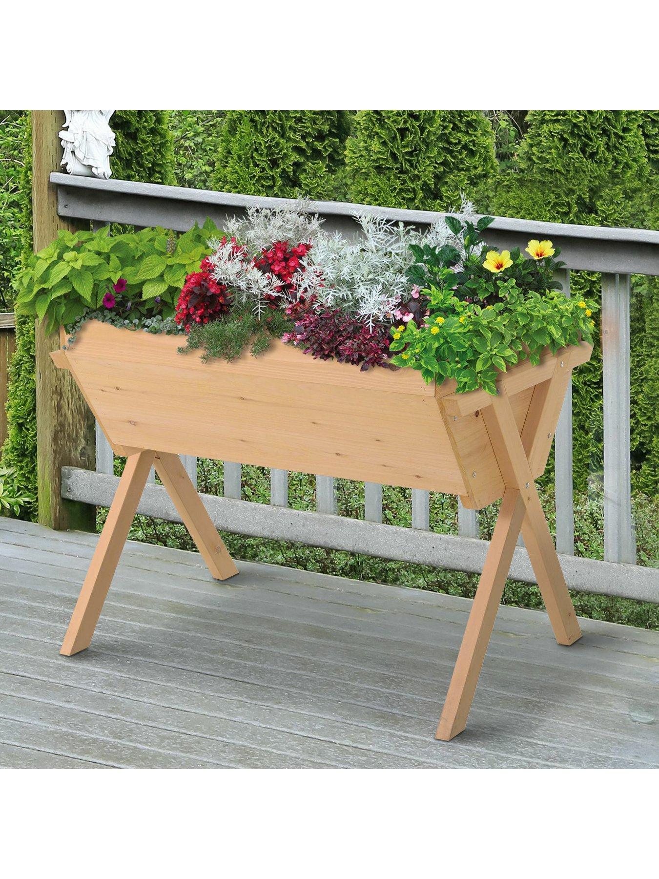 outsunny-large-fir-wood-raised-plant-stand