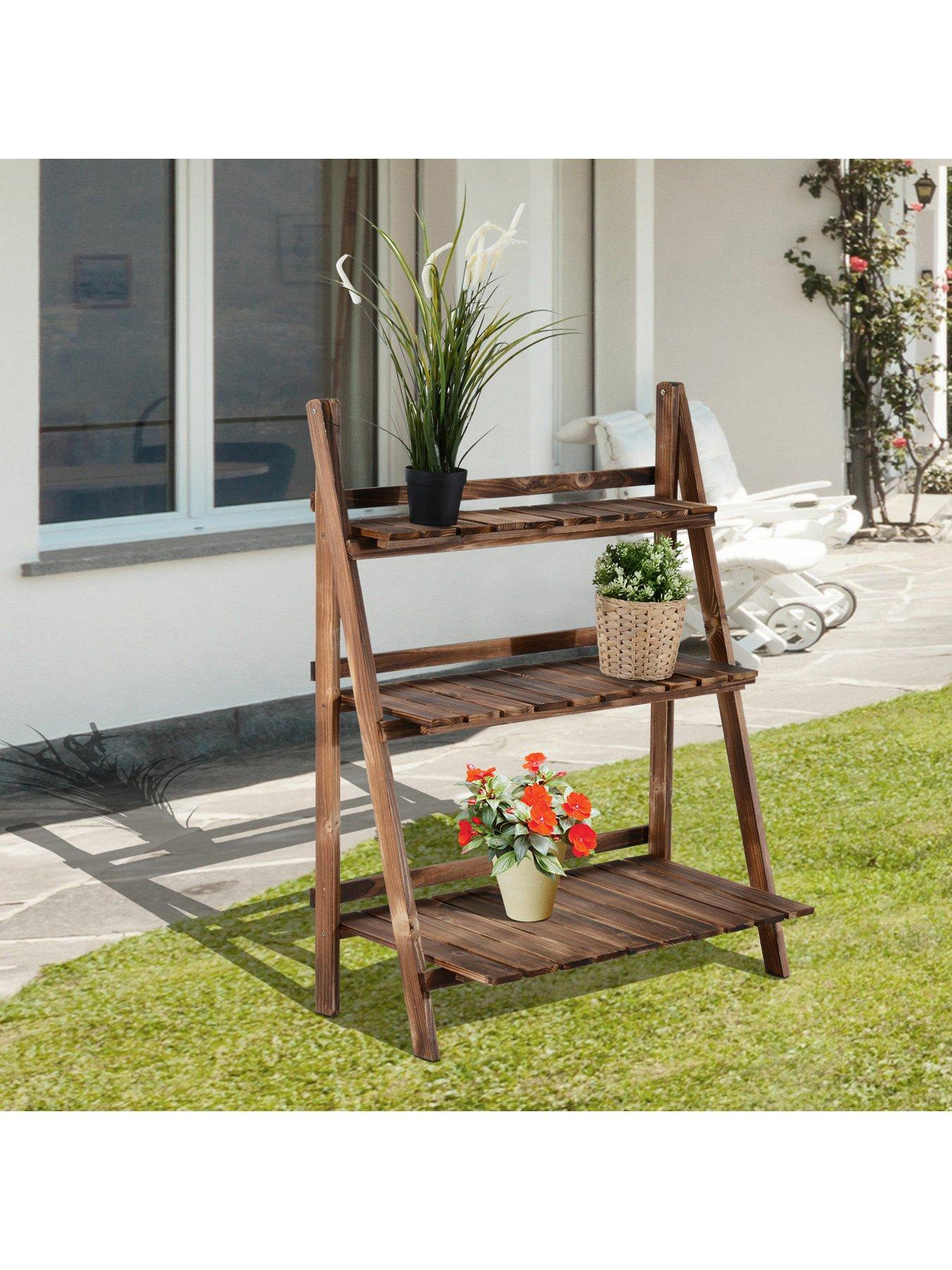 outsunny-flower-pot-3-tier-fir-wood-stand-80lx37wx93hcms