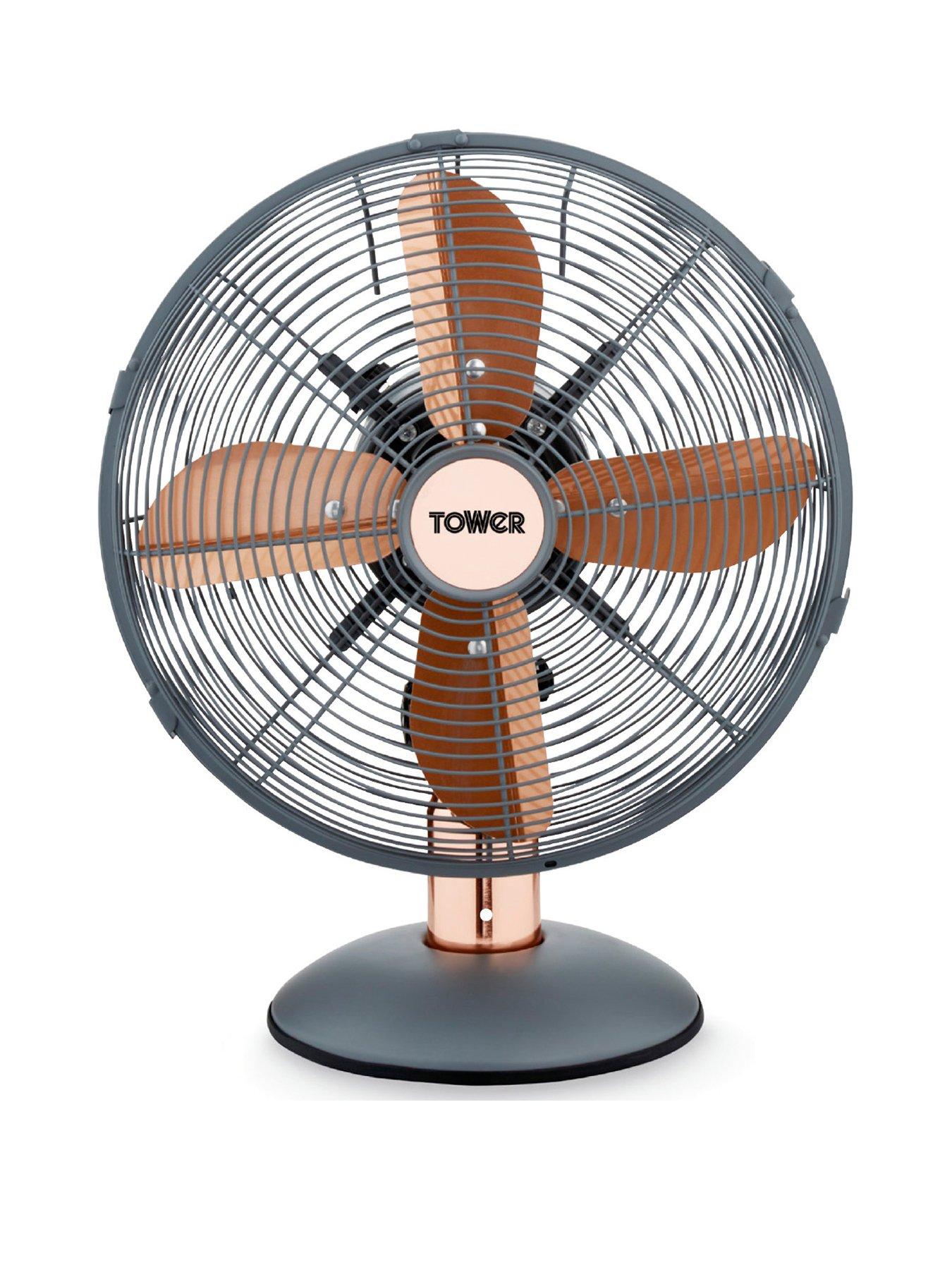 undefined Cavaletto 12-inch Metal Desk Fan - Grey / Rose Gold