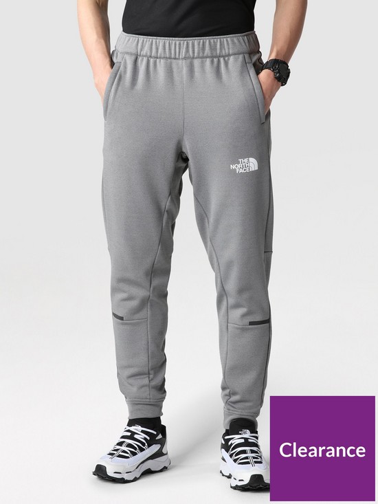 front image of the-north-face-mountain-athletics-fleece-pants-grey