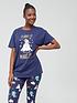  image of v-by-very-ladies-snowman-matching-family-christmas-pyjamas-navy