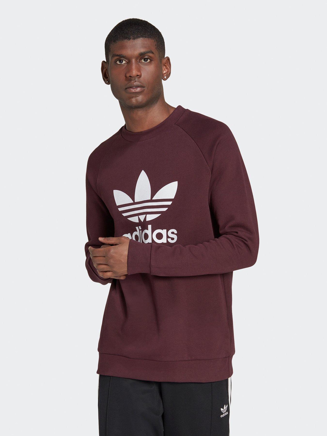 Adidas trefoil outlet maroon