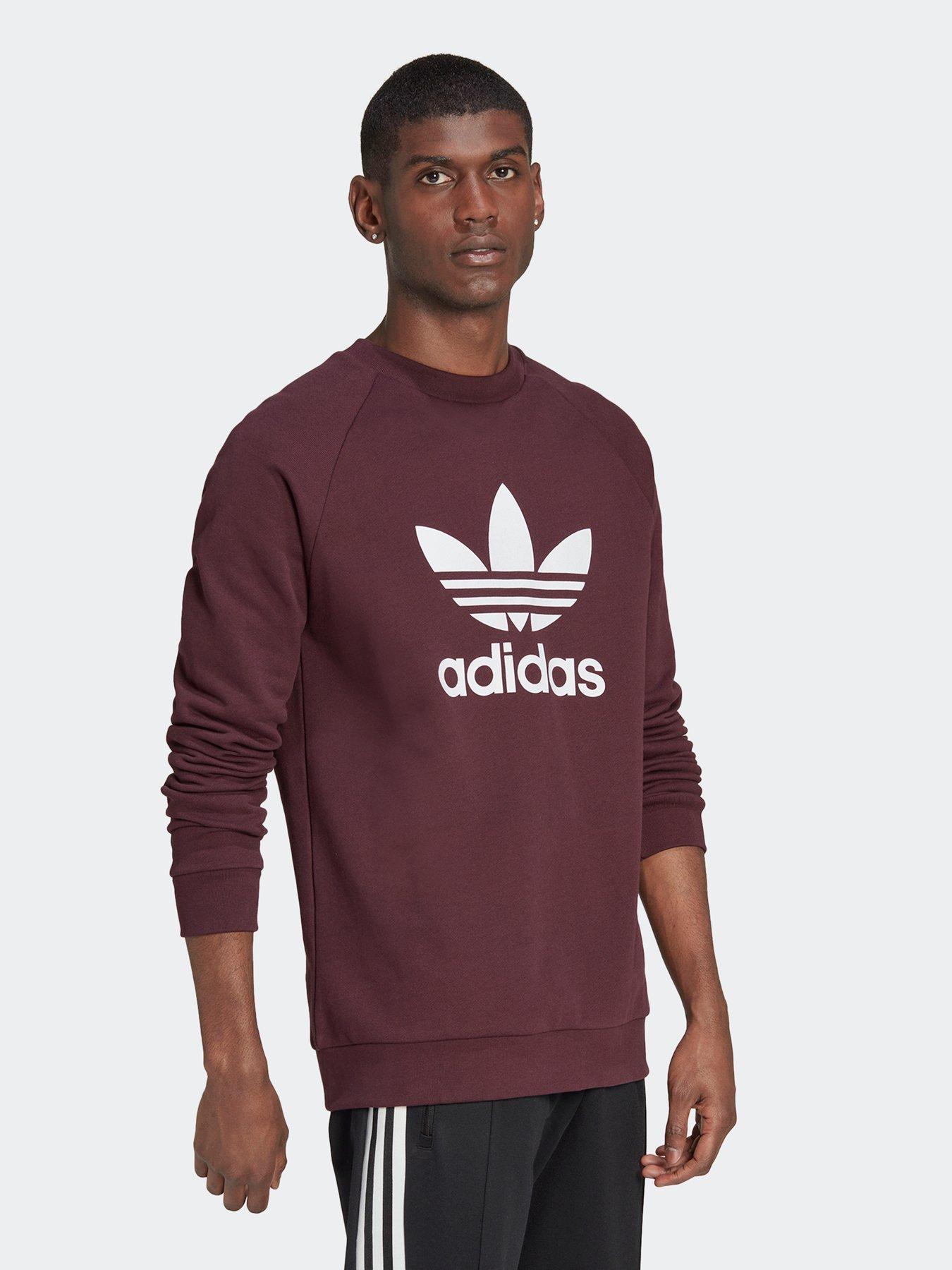 adidas Originals Trefoil Crew Maroon littlewoods