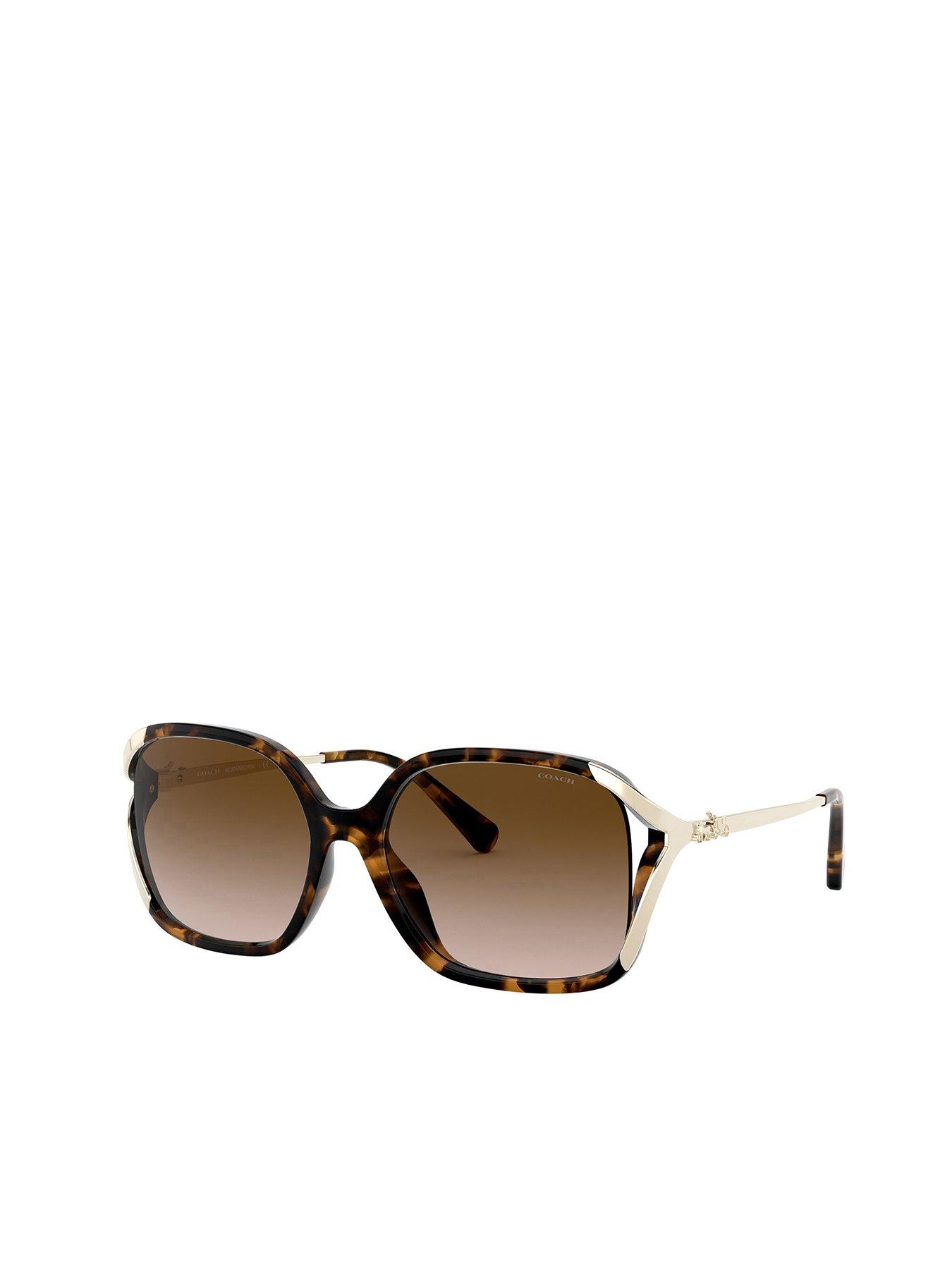 Image 1 of 4 of COACH L116 Square Gradient Lens Sunglasses - Dark Tortoise