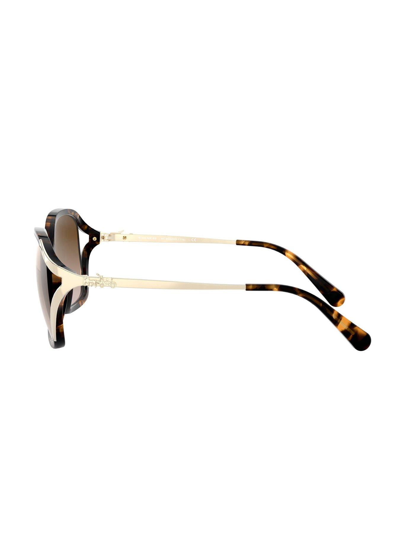 Image 3 of 4 of COACH L116 Square Gradient Lens Sunglasses - Dark Tortoise