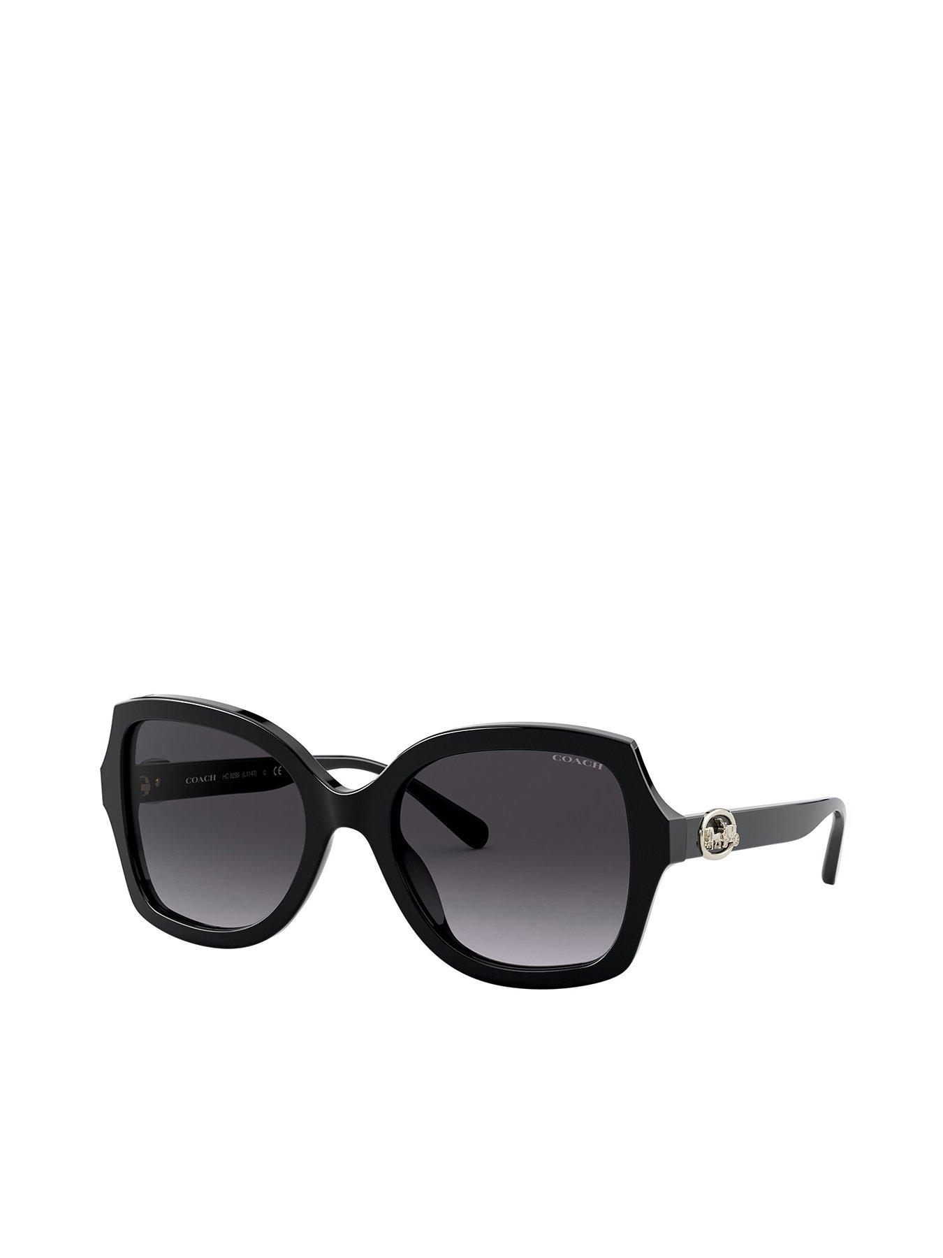 COACH HC8295 Square Dark Grey Gradient Lens Sunglasses - Black