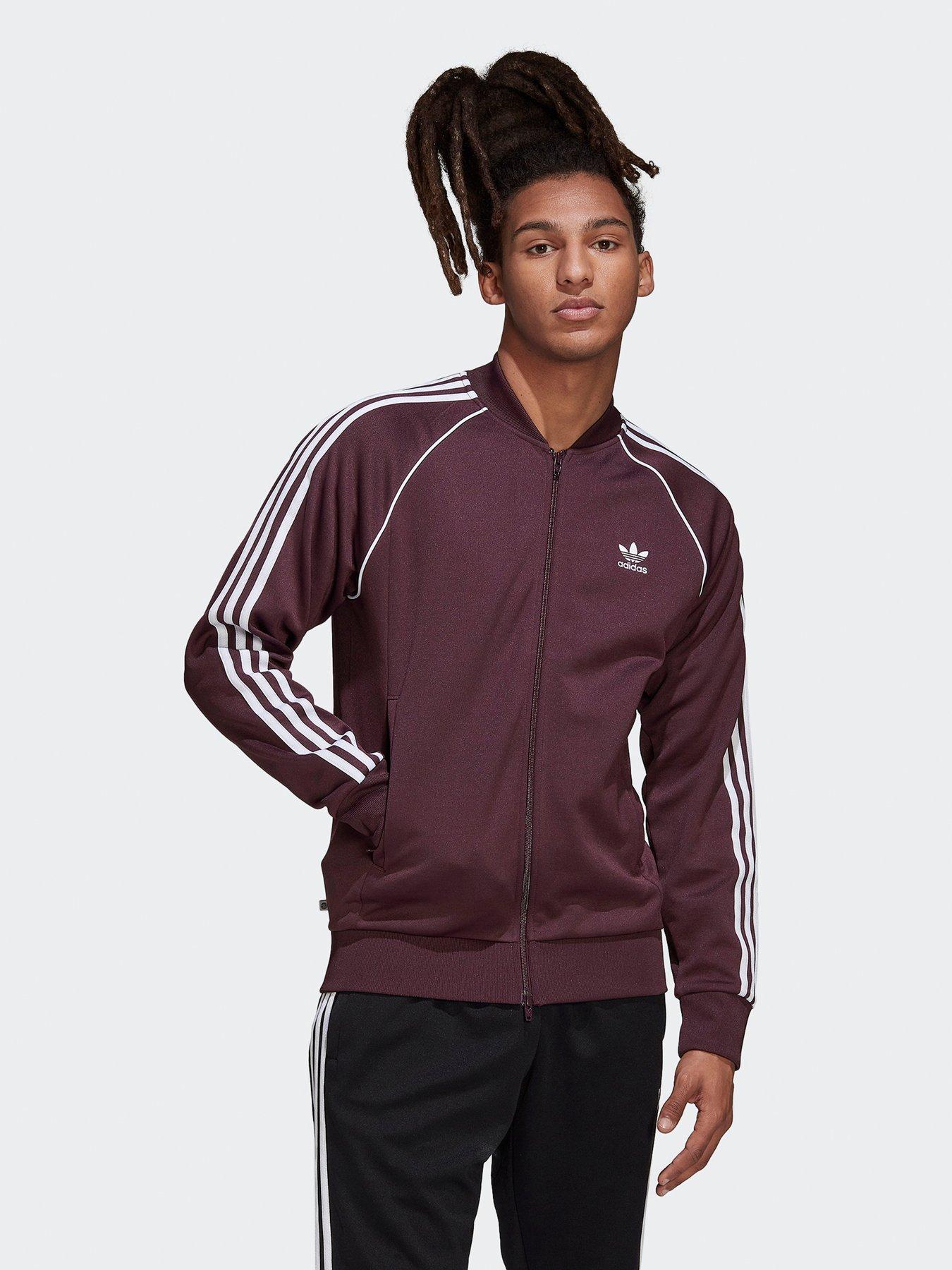 Adidas track jacket maroon online