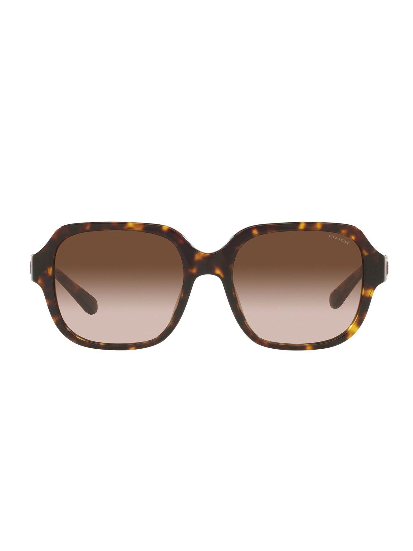 Image 2 of 4 of COACH Dark Tortoise Rectangle Sunglasses