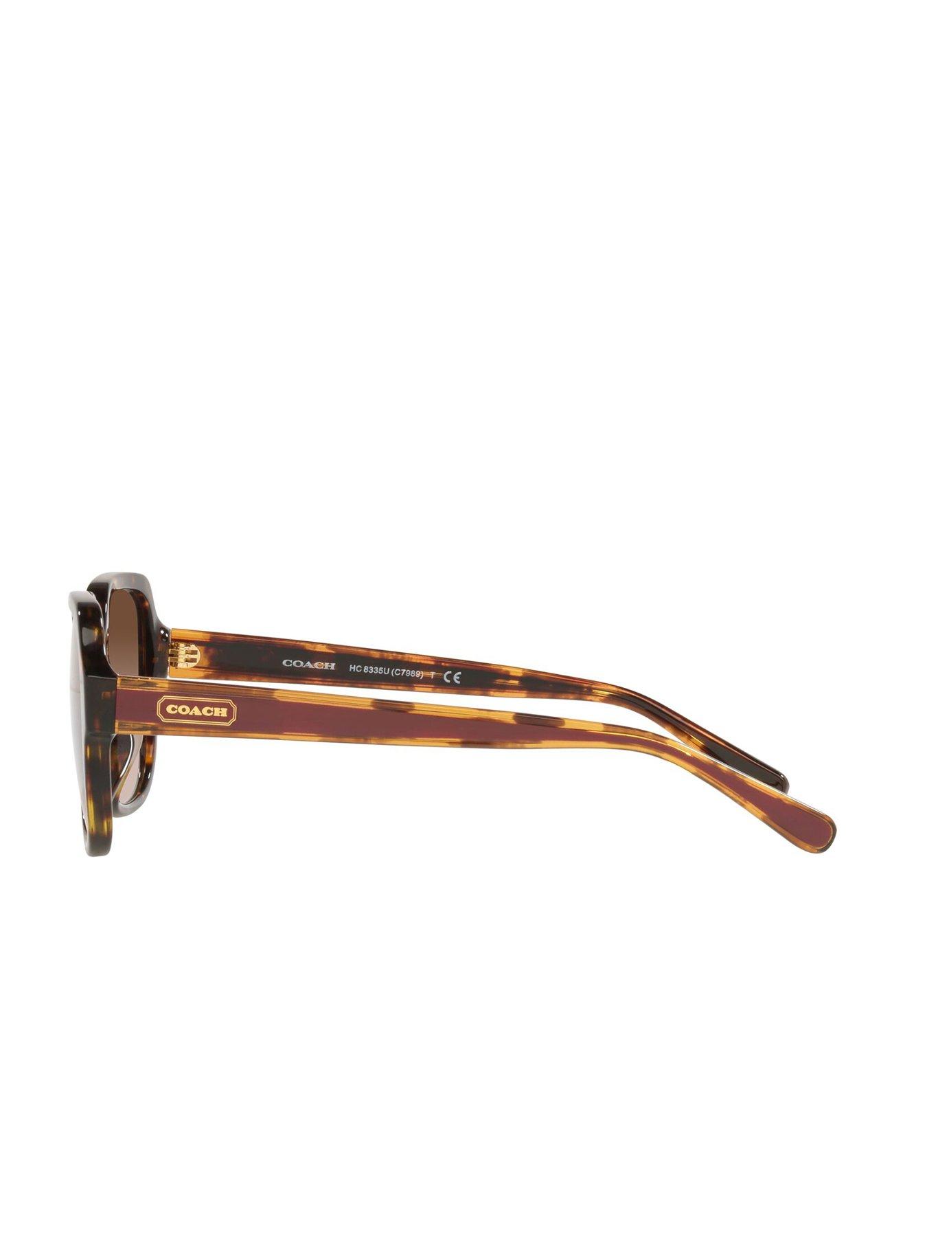 Image 3 of 4 of COACH Dark Tortoise Rectangle Sunglasses