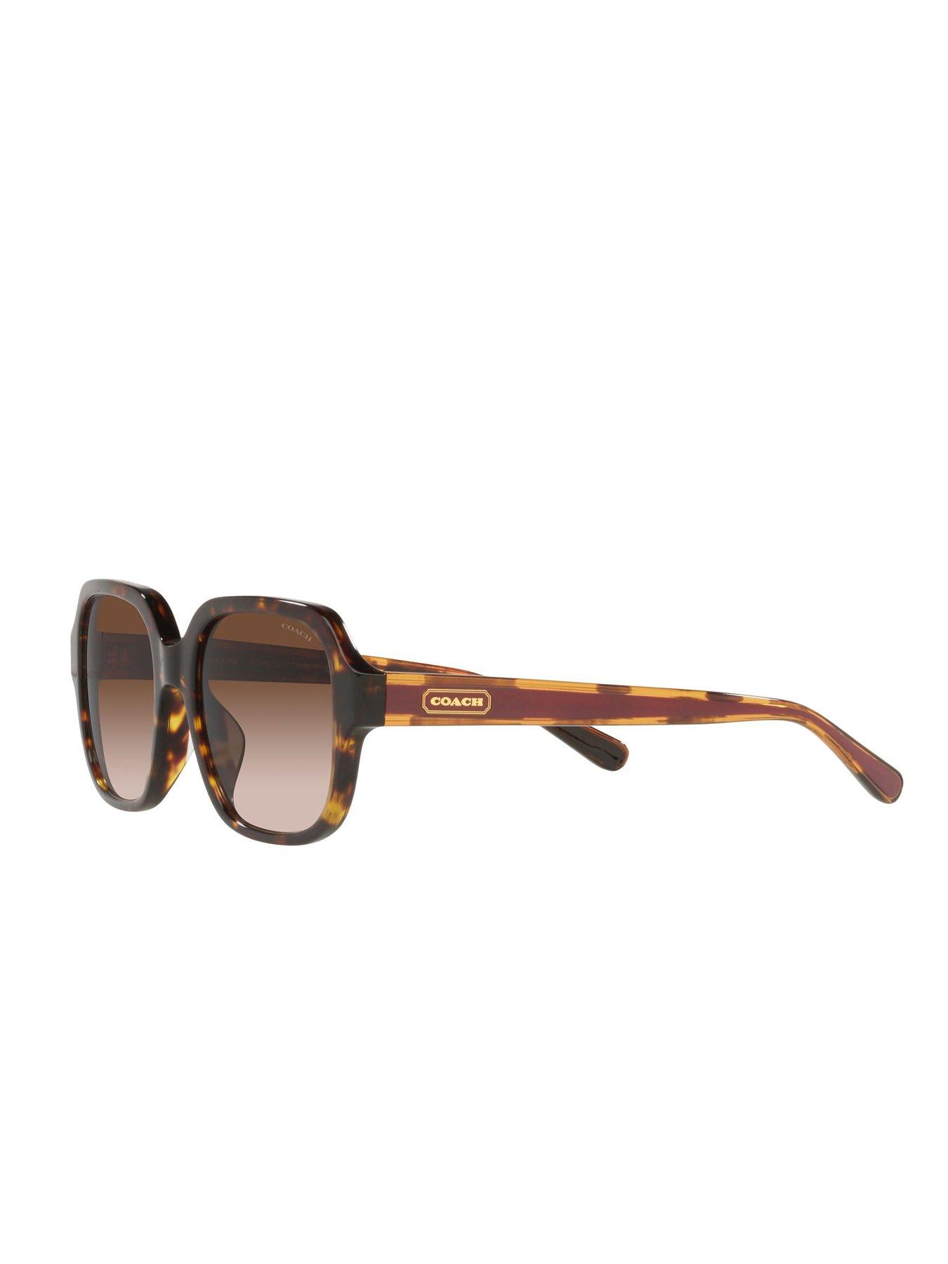 Image 4 of 4 of COACH Dark Tortoise Rectangle Sunglasses