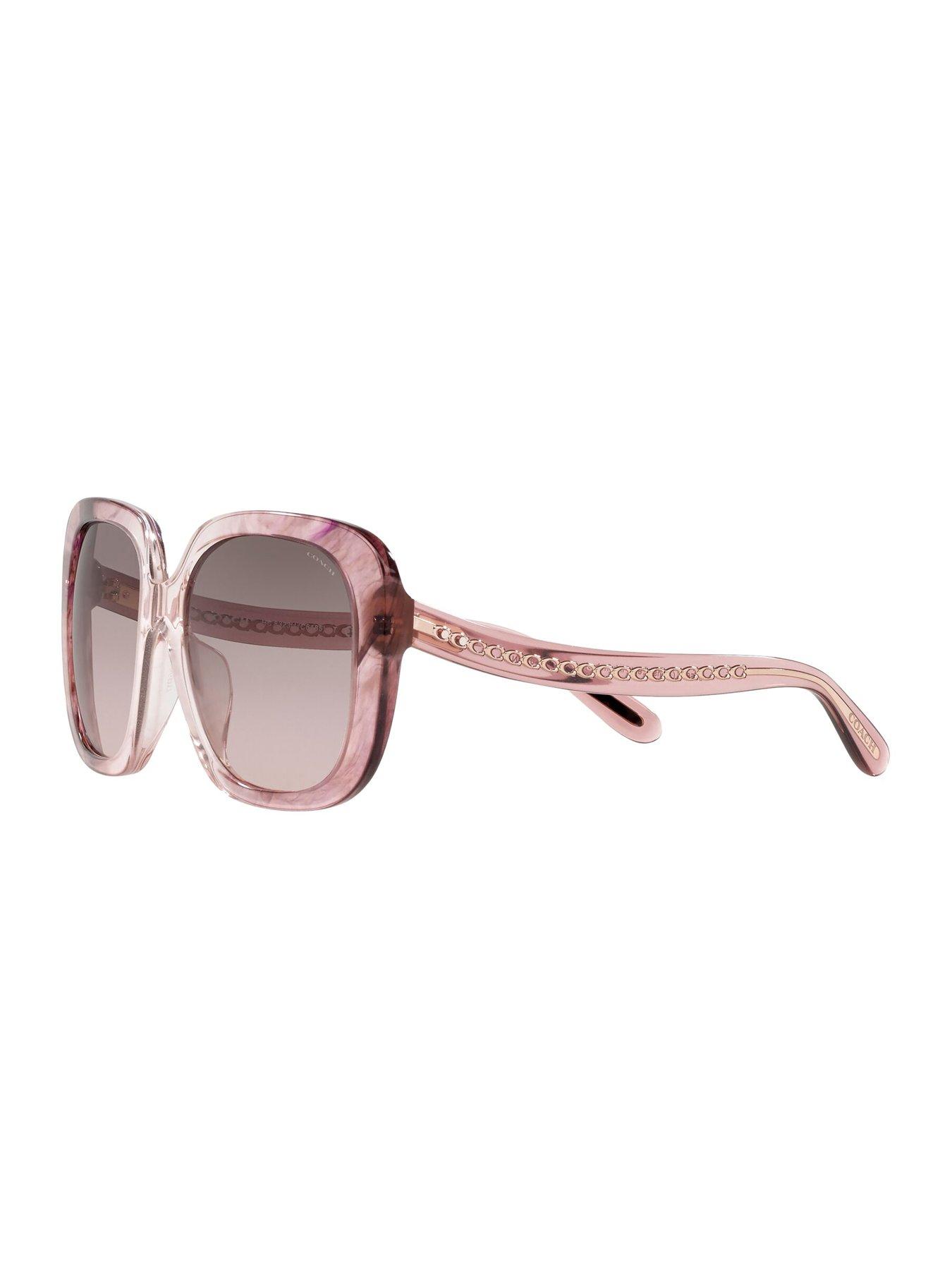  image of coach-transparent-pink-square-sunglasses