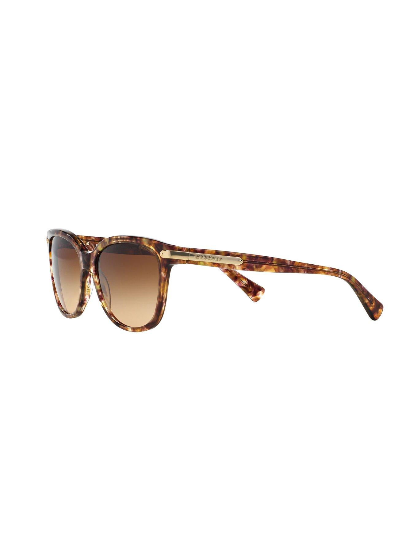  image of coach-light-brown-cat-eye-sunglasses