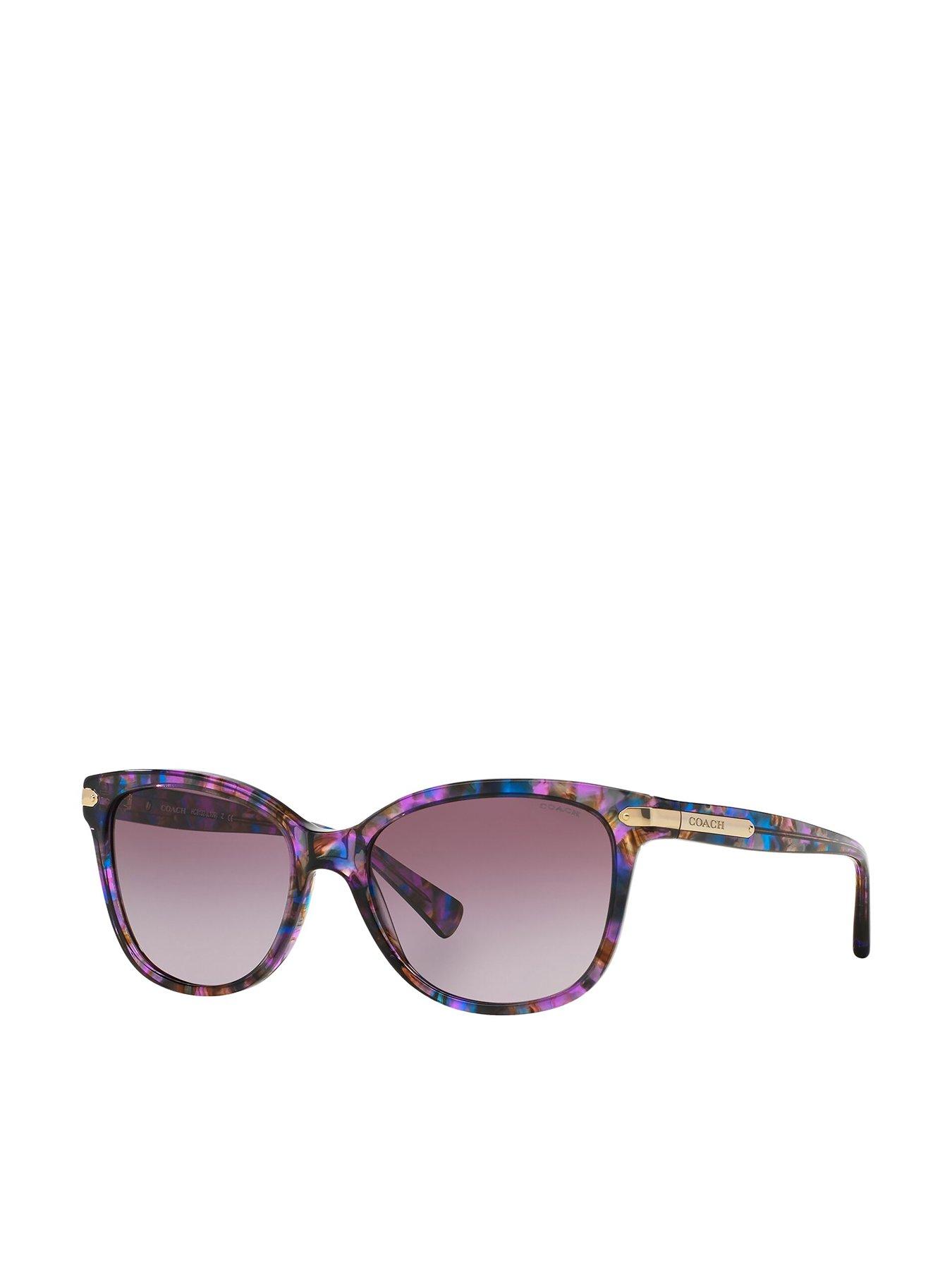 Image 1 of 4 of COACH Purple Confetti Cat Eye Sunglasses