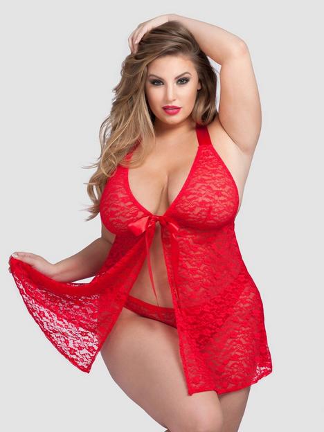 lovehoney-plus-size-unwrap-me-red-lace-babydoll-red