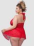  image of lovehoney-plus-size-unwrap-me-red-lace-babydoll-red