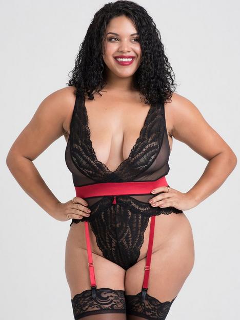 lovehoney-plus-size-empressnbspsatin-and-lace-body-blackred