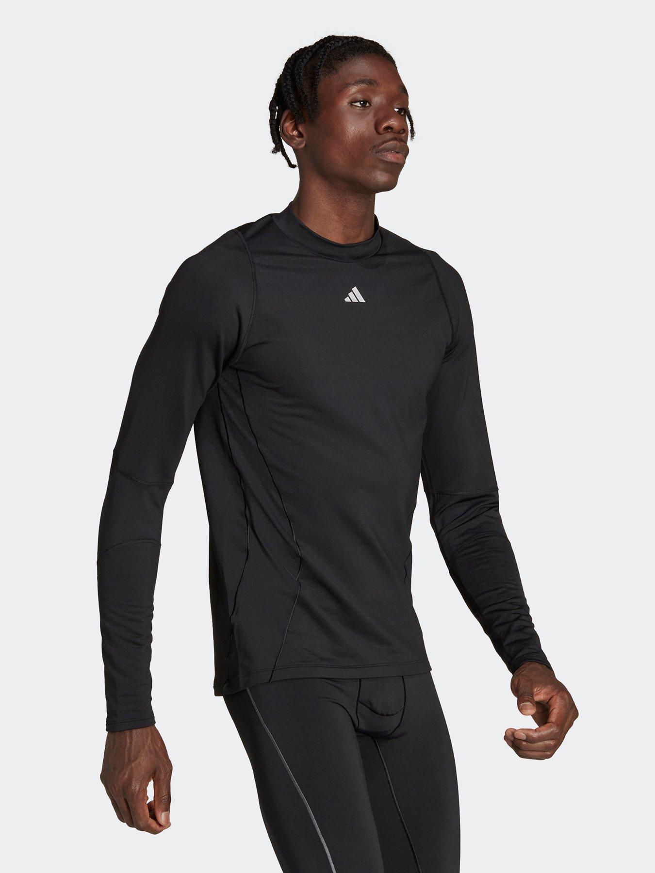 adidas Techfit Cr Long Sleeve T Shirt Black littlewoods