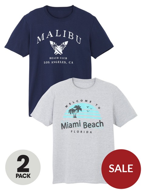 very-man-2-pack-malibu-and-miami-beach-florida-t-shirt-navygrey