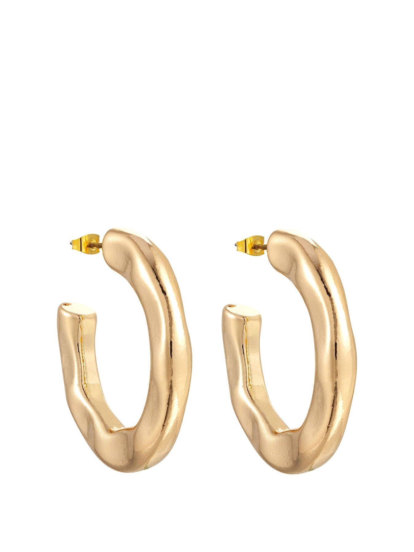 Textured gold hot sale hoop earrings