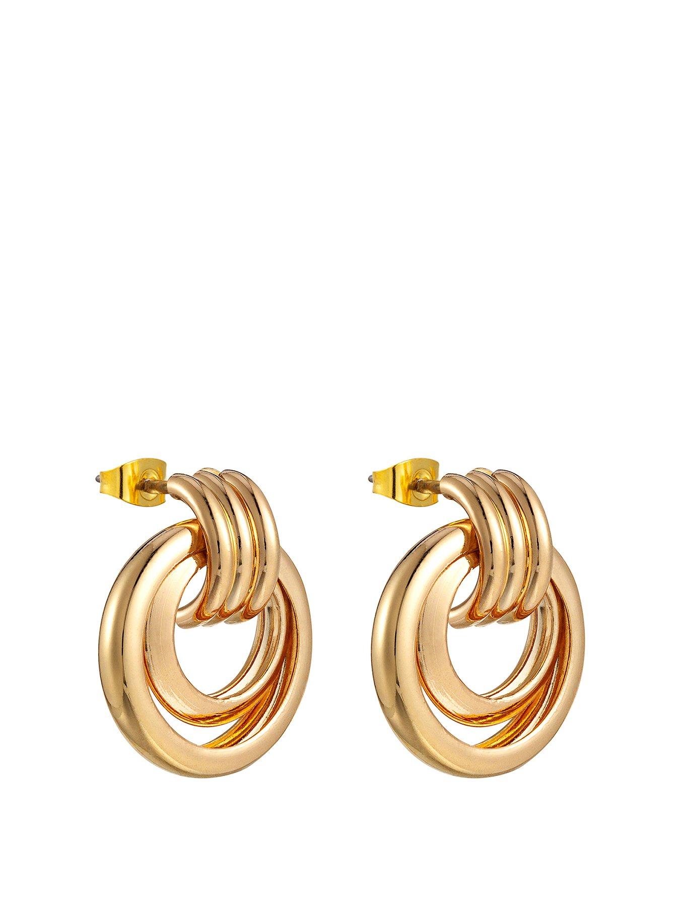 the-love-collection-gold-plated-statement-drop-hoop-earrings