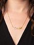  image of the-love-silver-collection-gold-plated-carrie-font-name-necklace-wi