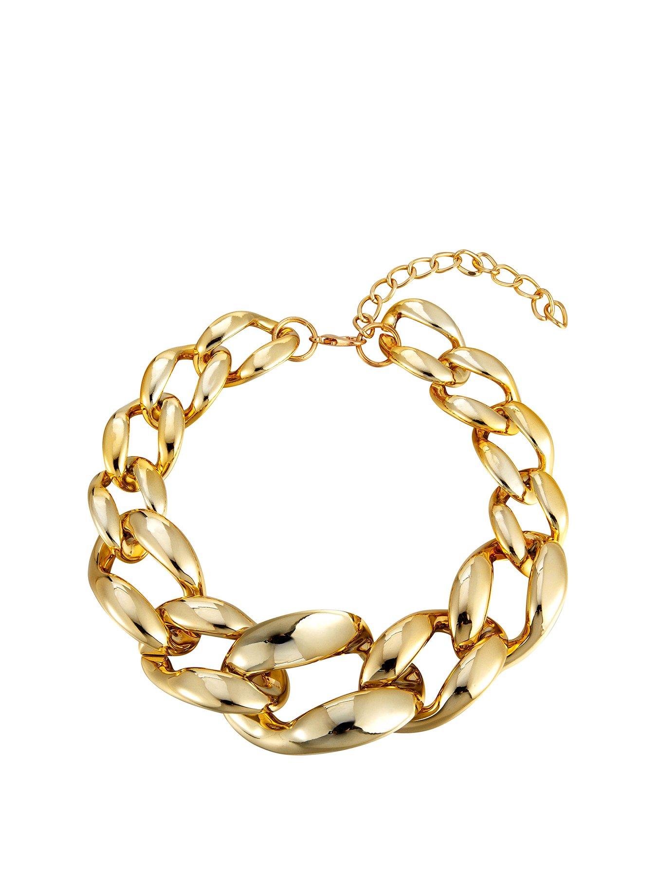 undefined Gold Plated Chunky Chain Statement Necklace