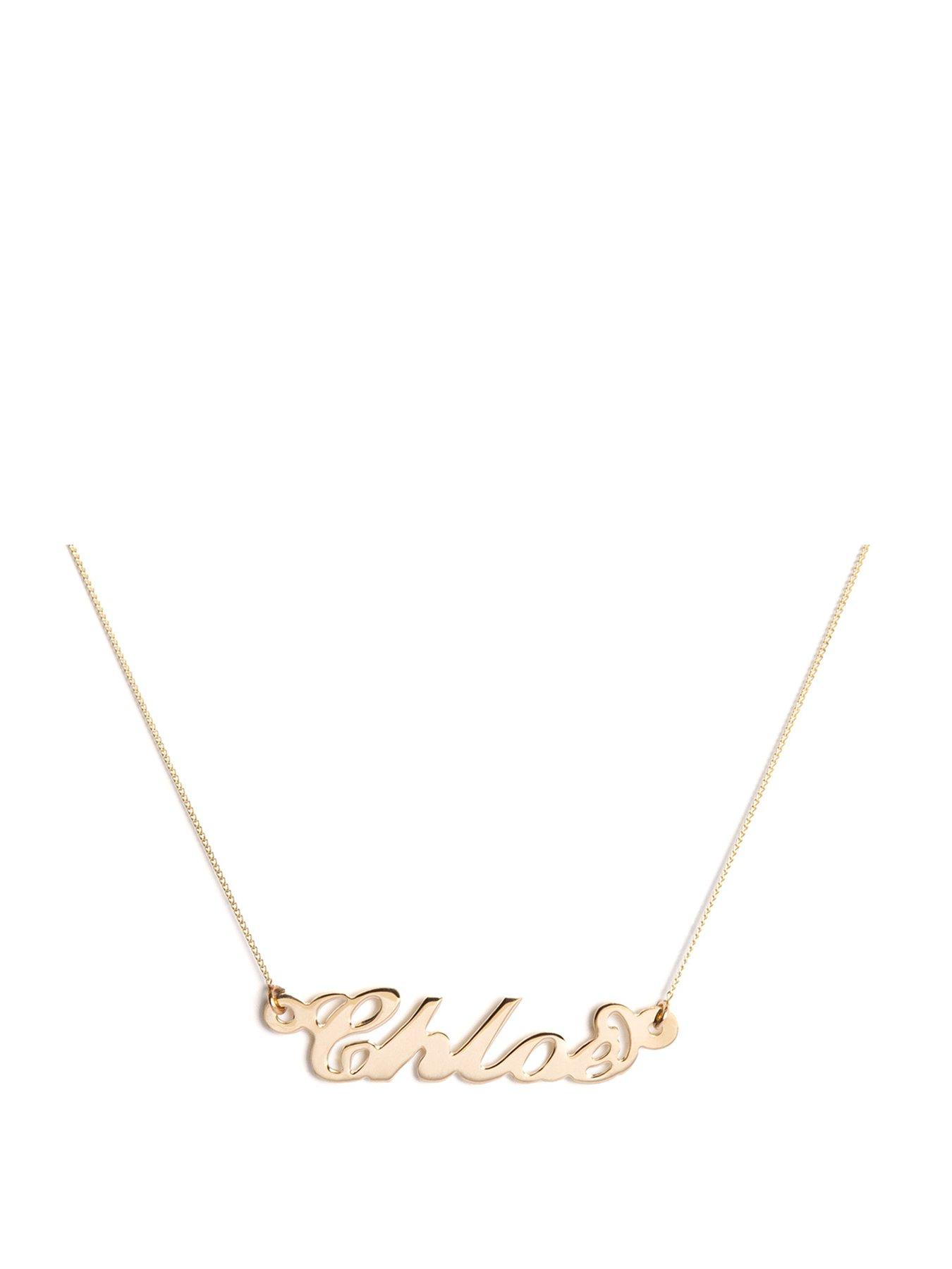the-love-collection-9ct-yellow-gold-carrie-font-name-necklace-with-curb-adjustable-chain