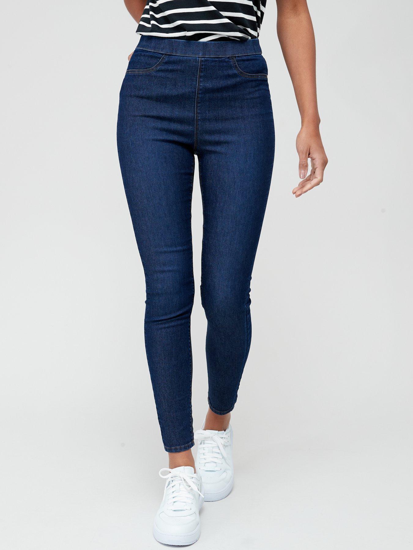 Long High Waist Jeggings - Indigo